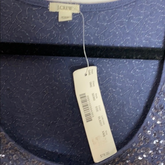 J. Crew drapey blue sequin tank XXS NWT - Picture 2 of 5